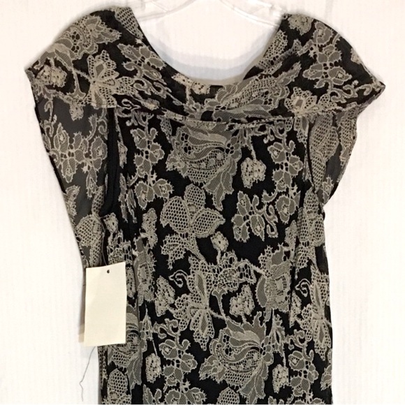 NWT Black Jessica Howard Hi-Lo Lace Patterned Maxi Dress Size 14 - Picture 6 of 8